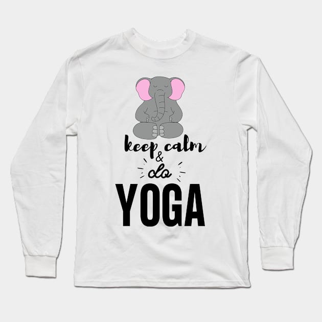 Yoga Elephant - Keep Calm and do Yoga exercice Long Sleeve T-Shirt by yassinebd